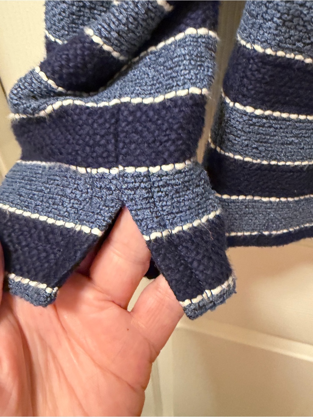 LOFT Womens Size 8 NWT Blue Striped Textured Boucle Zip Front Jacket Blazer - Picture 6 of 10